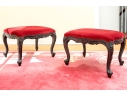 Pair Of Custom Upholstered Louis XV Style Stools