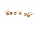 Three Pairs Of Petite Sterling Vermeil Stud Earrings 
