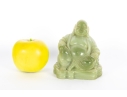Green Resin Budai Laughing Buddha Figurine