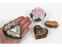 Collection Of Four Hand Painted Limoges Boxes