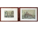 Two Signed French Architectural Artworks