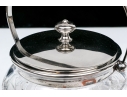 Fine 19th C. Silver Plate Mounted Cut Glass Biscuit Jar With Lid