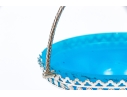 Silverplate And Opaline Glass Basket