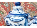 Pair Of Decorative Chinese Export Armorial Lidded Urns