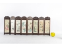 Vintage Chinese Folding Table Screen With Hand-Painted Scenes