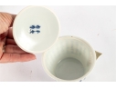 Japanese Blue And White Porcelain Sugar Bowl And Teacups Set