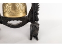 Brass Temple Bell With Dragon Motif Stand