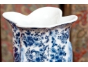 Pair Of Decorative Chinese Porcelain Quatrefoil Vases