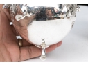 Compatible Pair Of Antique Sterling Silver And Silverplate With White Opaline Glass Baskets