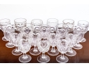 Assembled Twenty-Six Piece Flint Style Glass Goblets