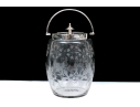 Antique Cut Glass And Silverplate Biscuit Jar