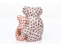 Herend Hungary Porcelain Koala And Baby Figure, Rust & Chocolate Fishnet Pattern