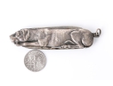 Fabulous Vintage Lying Hound Dog Motif Pocket Knife
