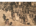 Jean Francois Raffaelli (France, 1850-1924) Etching, Paris Street Scene