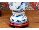 Pair Of Decorative Chinese Export Armorial Lidded Urns