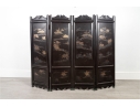 3ft Hand-Painted Chinese Four-Panel Folding Screen