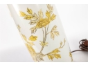 Porcelain Table Lamp With Yellow Floral And Bird Motif