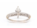 14k White Gold Marquise And Round Diamond Ring, App. 0.59 TCW, Size 7.25