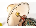 Decorative Paisley Porcelain Table Lamp With Beaded Shade