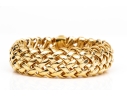 Tiffany & Co. 18k Yellow Gold Fabulous Chunky Open Basket Weave Motif Bracelet, With Box