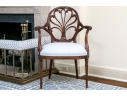 Exceptionally Carved Hepplewhite Style Open Armchair