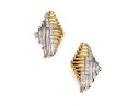 Michael Bondanza Platinum, 18k And Diamond Pair Of Opposing Deco Style Brooches, App. 1.20 TCW