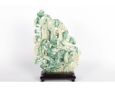 White/Green Hardstone Dragon Sculpture