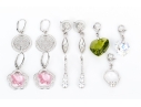 Swarovski Collection Of Crystal Set Pendant Earrings And Crystal Charms With Lobster Claw Clasps