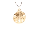 14k Yellow Gold Charming Sand Dollar Motif Pendant
