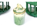 Collection Of Table Top Wares, Including French Planter With Oak Barley Twist Candlestick