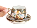 Japanese Satsuma-Style Porcelain Demitasse Cup And Saucer
