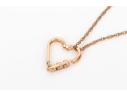14k Yellow Gold Delicate White Sapphire Cluster Heart Pendant, With Chain