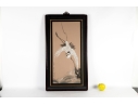Pair Of Framed Asian Paintings On Silk Of Cranes