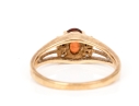 14k Yellow Gold Garnet And Diamond Ring, App. 0.04 TCW In Diamonds, Size 6