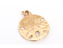 14k Yellow Gold Charming Sand Dollar Motif Pendant