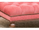 Quality Oversized Custom Upholstered Mahogany Ottoman