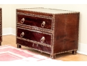 Pair Of Vintage Leather Wrapped Two Drawer Chests
