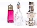 Collection Of Six Assorted Silver Plated And Crystal Table Wares