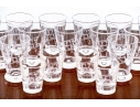 Set Of Nineteen Shot And Double Shot Glasses, Monogrammed