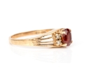 14k Yellow Gold Garnet And Diamond Ring, App. 0.04 TCW In Diamonds, Size 6