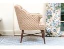 Upholstered Tub Back Armchair With Faux Bamboo Frame