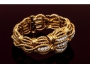 David Webb 18k Yellow Gold Stunning Vintage Diamond Set Rope Motif Bracelet, With Hidden Watch