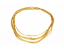 18k Yellow Gold Fabulous Vintage Flexible Graduated Multi Strand Omega Style Necklace