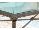 Giacometti Style Industrial Chic Glass Top Cocktail Table