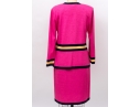 St. John Pink And Navy Blue Cardigan And Skirt Suit, Size 12