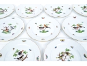 Set Of Ten Herend Hungary Hand-Painted Porcelain 10 1/4