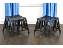 Paid Of Parisian Designer Wooden Stools