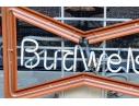 Vintage Neon Budweiser Sign On Stand