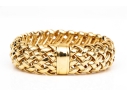 Tiffany & Co. 18k Yellow Gold Fabulous Chunky Open Basket Weave Motif Bracelet, With Box