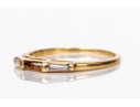 14k Yellow Gold Three Stone Baguette Diamond Band Ring, App. 0.20 TCW, Size 7.25, As-is